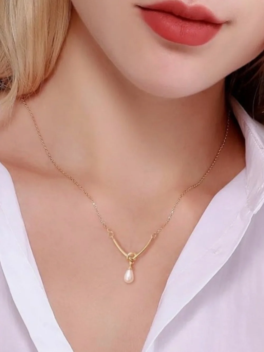 18k Gold Plated & Sterling Silver Freshwater Pearl Necklace